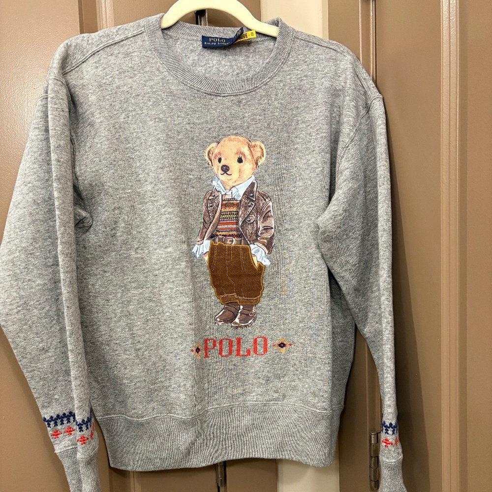 Polo Bear Fleece Sweatshirt Size S